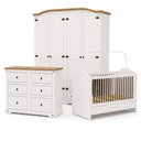 Ver imagem 2 de Conjunto Quarto de Bebê 3 Peças com Berço Cômoda e Guarda-Roupa MDF Bege Retrô Smile