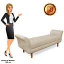 Ver imagem 4 de Recamier Olinda Suede Bege 160 Cm Pés Chanfrado Castanhos - D’Rossi