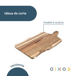 Tábua de Madeira Acácia 43cm de Corte Rústica - Oikos - 3