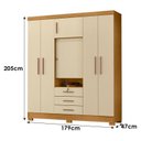 Ver imagem 5 de Guarda Roupa Casal Imperial Carvalho Americano Off White - Incorplac