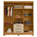 Ver imagem 3 de Guarda Roupa Casal Imperial Carvalho Americano Off White - Incorplac