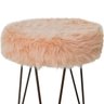 Puff Pelucia Felpudo Fofo com Pelo Sintético Rose com Pés de Ferro - 2