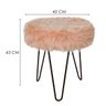 Puff Pelucia Felpudo Fofo com Pelo Sintético Rose com Pés de Ferro - 3