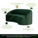 Ver imagem 5 de Sofá Curvo Montserrat 150cm 2 Lugares Veludo Verde - Nexta Casa
