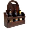 Cesta Porta Bebidas Cervejas Artesanais em Madeira Rústica Para 03 Garrafas - 1