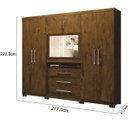 Ver imagem 6 de Guarda-Roupa Casal Dubai 6 Portas 3 Gavetas Multifuncional com Painel para Tv de 32 - Moval - Castan