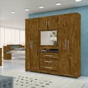 Ver imagem 3 de Guarda-Roupa Casal Dubai 6 Portas 3 Gavetas Multifuncional com Painel para Tv de 32 - Moval - Castan