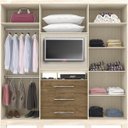 Ver imagem 5 de Guarda-Roupa Casal Dubai 6 Portas 3 Gavetas Multifuncional com Painel para Tv de 32 - Moval - Castan
