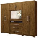 Ver imagem 1 de Guarda-Roupa Casal Dubai 6 Portas 3 Gavetas Multifuncional com Painel para Tv de 32 - Moval - Castan