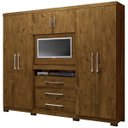 Ver imagem 2 de Guarda-Roupa Casal Dubai 6 Portas 3 Gavetas Multifuncional com Painel para Tv de 32 - Moval - Castan