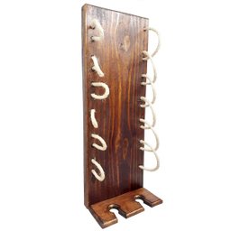 Adega Vertical de Parede Art Madeira com Sisal para 6 Garrafas Vinho Marrom - 1