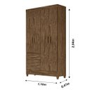 Ver imagem 2 de Guarda Roupa Madri 110cm 4 Portas Castanho Wood Moval