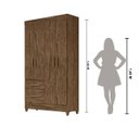 Ver imagem 3 de Guarda Roupa Madri 110cm 4 Portas Castanho Wood Moval