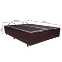 Ver imagem 4 de Base Box Baú para Cama Casal King 192x203cm Bipartido Liz S05 Sintético Marrom - Mpozenato
