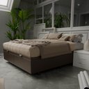Ver imagem 2 de Base Box Baú para Cama Casal King 192x203cm Bipartido Liz S05 Sintético Marrom - Mpozenato