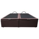 Ver imagem 6 de Base Box Baú para Cama Casal King 192x203cm Bipartido Liz S05 Sintético Marrom - Mpozenato