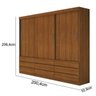 Guarda-Roupa Casal 3 Portas 9 Gavetas Hércules Plus Lopas - Rovere - 4