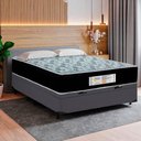 Ver imagem 1 de Cama Box Baú Casal Sintético + Colchão Molas Ensacadas Sereneprime Sonnolux 138cm Cinza - Suporta