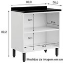 Ver imagem 3 de Armário Balcão de Cozinha Aço com Tampo 2 Portas Branco Evidence - Bertolini