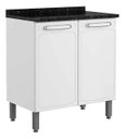Ver imagem 1 de Armário Balcão de Cozinha Aço com Tampo 2 Portas Branco Evidence - Bertolini