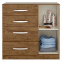 Ver imagem 1 de Cômoda com 4 Gavetas e Sapateira Moval Vênus Castanho Wood/avelã Wood