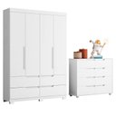 Ver imagem 2 de Conjunto Infantil Guarda-Roupa e Cômoda Circus Branco
