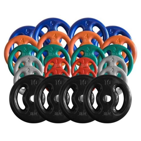 Combo com 24 Anilhas Emborrachadas - 100 Kg