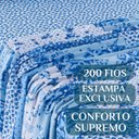 Ver imagem 2 de Jogo de Cama Casal King Size Florença 200 Fios Estampado 04 Peças Super Elegante:azul