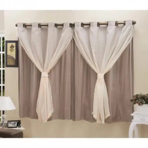 Cortina Blackout PVC com Tecido Voil 2,00 M x 1,40 M