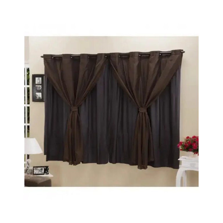 Cortina Blackout PVC com Tecido Voil 2,00 M x 1,40 M