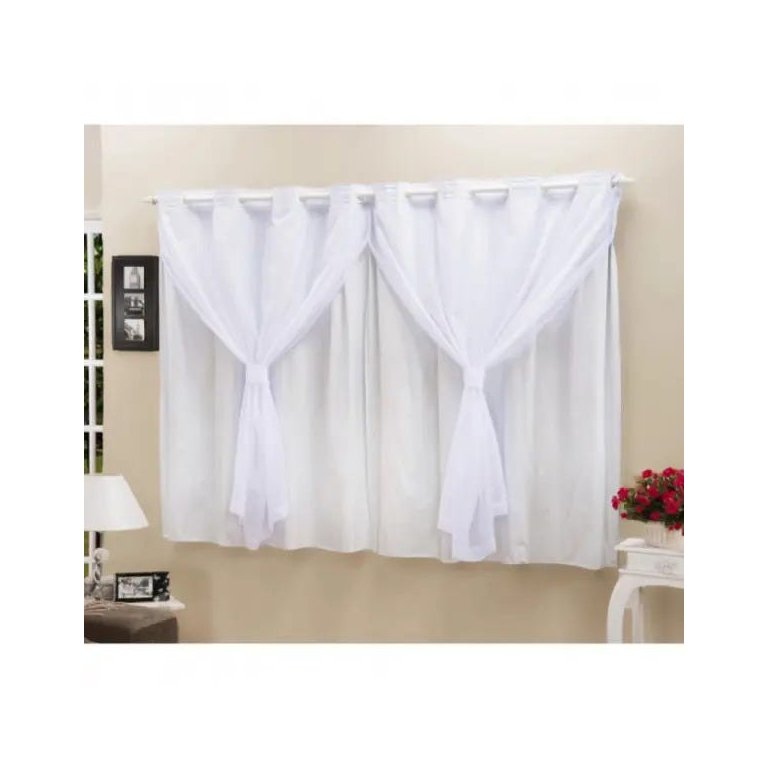 Cortina Blackout PVC com Tecido Voil 2,80 M x 1,80 M