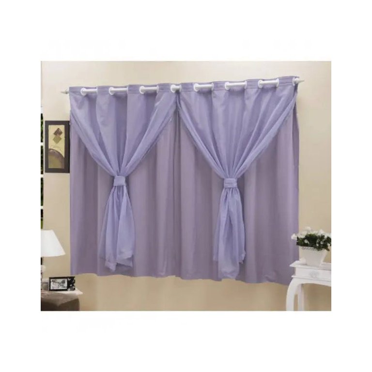 Cortina Blackout PVC com Tecido Voil 2,80 M x 1,60 M