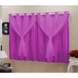 Cortina Blackout PVC com Tecido Voil 2,80 M x 1,60 M - 1