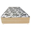 Ver imagem 2 de Cama Box Casal Suede Bege + Colchão Casal Suede Bege Orto Molas Bonnel 138x188x55