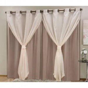 Cortina Blackout PVC com Tecido Voil 2,80 M x 2,30 M