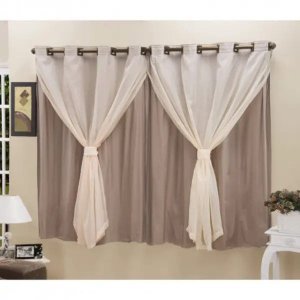 Cortina Blackout PVC com Tecido Voil 2,80 M x 1,80 M