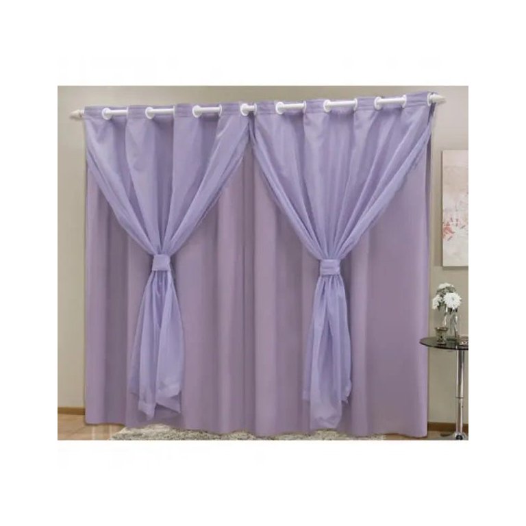 Cortina Blackout PVC com Tecido Voil 2,80 M x 2,30 M
