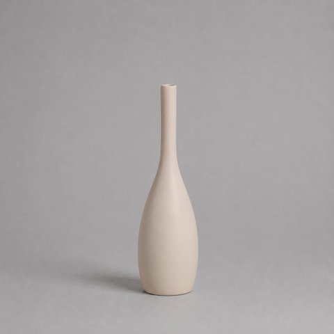 Garrafa Tulipa Pequena Vaso Decorativo de Cerâmica para Sala e Mesa Off White