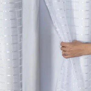 Cortina Blackout PVC com Tecido Voil xadrez 2,80M x 2,30M