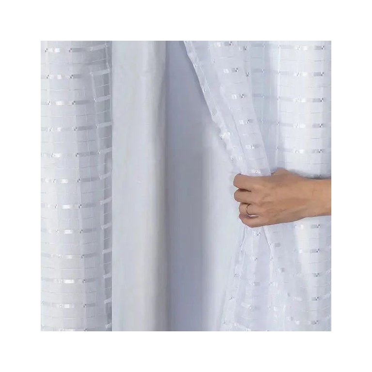 Cortina Blackout PVC com Tecido Voil xadrez 2,80M x 2,30M