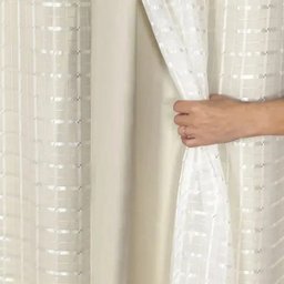 Cortina Blackout PVC com Tecido Voil xadrez 2,80M x 2,30M - 1