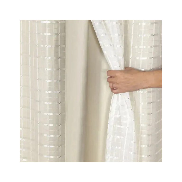 Cortina Blackout PVC com Tecido Voil xadrez 2,80M x 2,30M