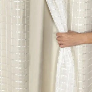 Cortina Blackout PVC com Tecido Voil xadrez 2,80 M x 1,60 M