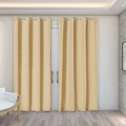 Cortina Rústica Lisa 2,80 m x 2,30 m - Bege - 2