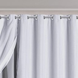 Cortina Tecido Blackout com Voil 2,80M x 2,30M - Gelo - 3