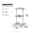 Ver imagem 7 de Carrinho Organizador Multiuso 1 Prateleira Cinza e Tampo com Rodinhas - Organização Mad.U