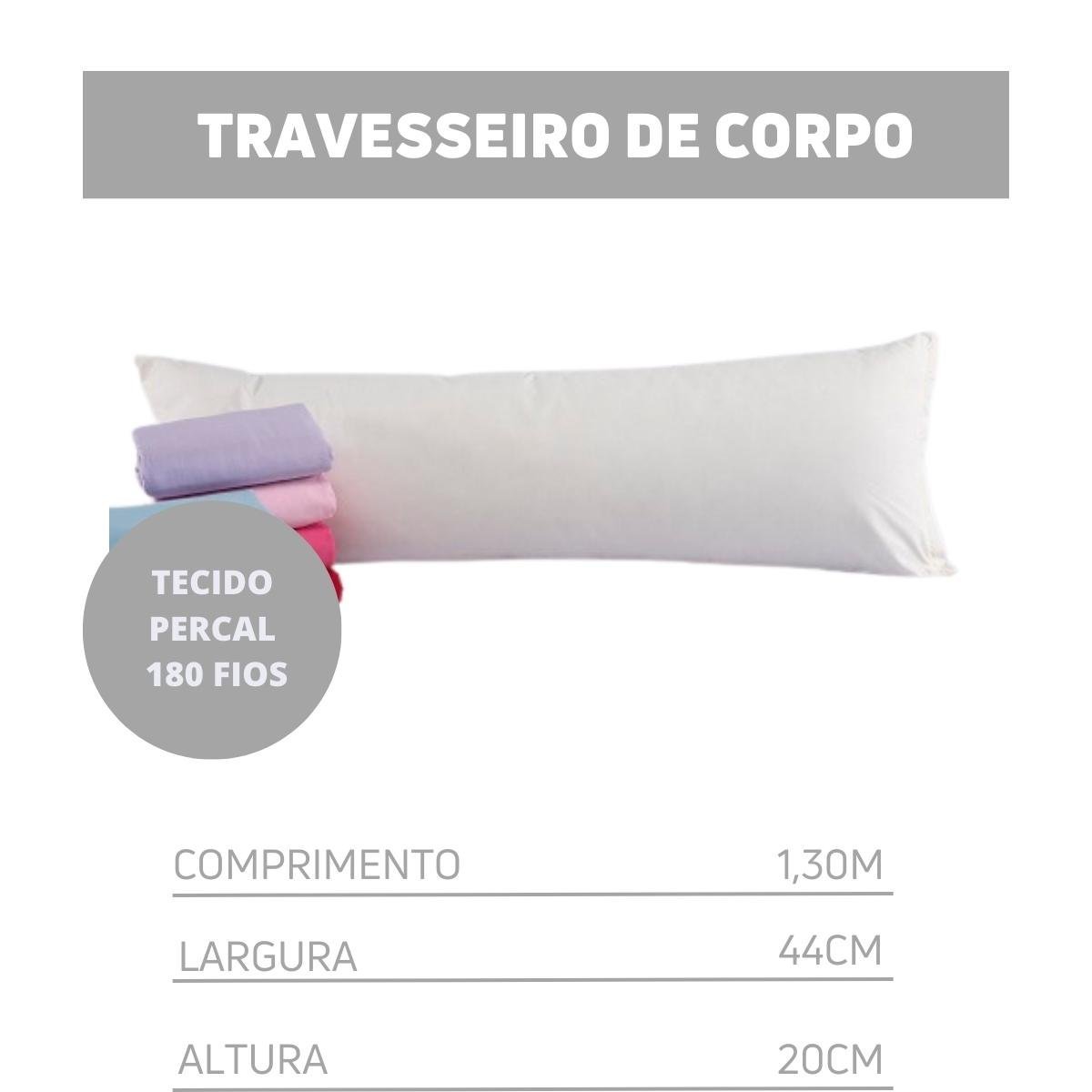 Body Pillow Travesseiro De Corpo Macio Super Fofo 1,30x44 - 1