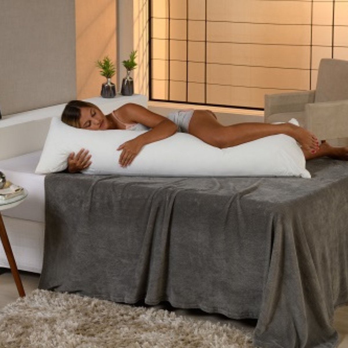 Body Pillow Travesseiro De Corpo Macio Super Fofo 1,30x44 - 2