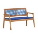 Ver imagem 1 de Sofá 2 Lugares-namoradeira Garden Madeira Maciça Assento Estofado Encosto Trançado Corda -