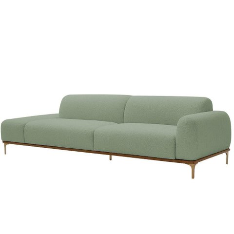 Sofá Unne 3 Lugares 210cm Terminal Direito Verde Bouclé Nexta Casa